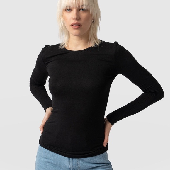 Saint + Sofia Austen Crew Neck Long Sleeve Tee - Picture 3 of 7